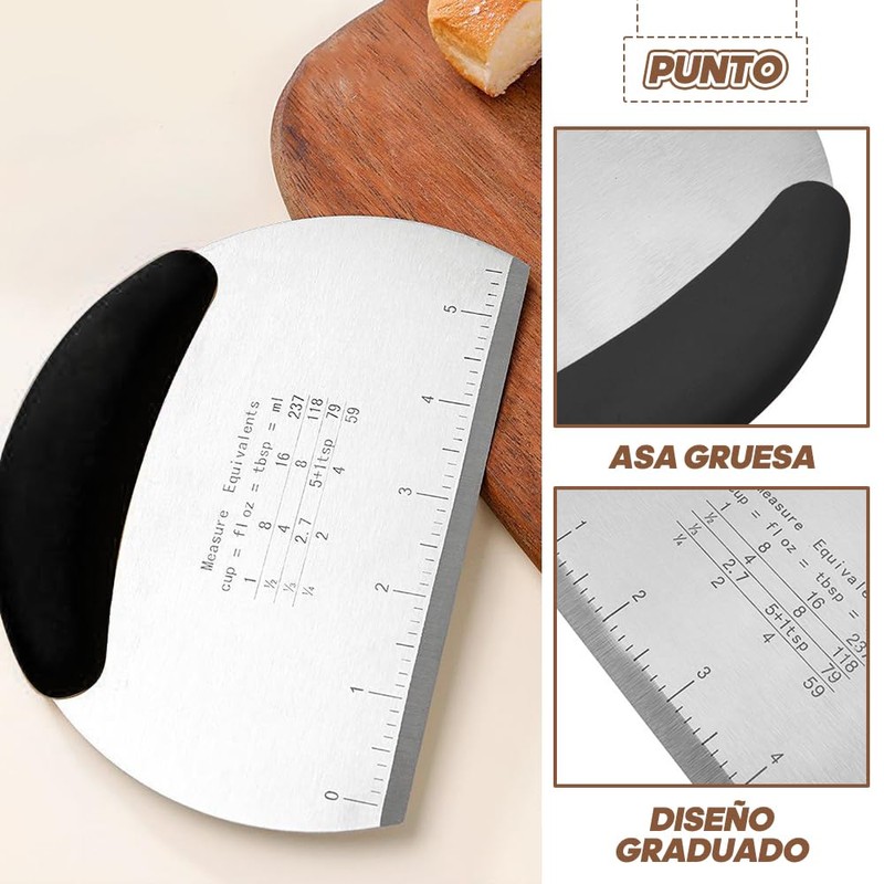 CHENGBAO Acero Inoxidable Raspa de Cocina，Multifuncional Espatulas Reposteria，Con Mango Espátula