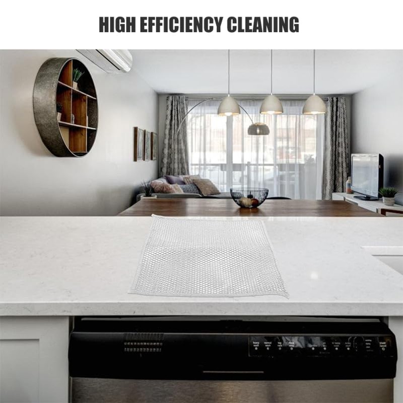 Zerodeko 5 Pack Silver Wire Dish Rags Non-Scratch Dishcloth Wire