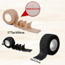 INCAUCA 10 Rolls Nonwoven Tapes Chair Leg Floor Protectors for Hardwood Floors, Universal Wrap around Furniture Chair Socks, Anti-Slip Protective Covers for Chair Table Legs to Protect Floors, Black