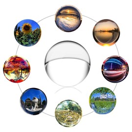 Clear Crystal Ball 40 mm / 1.6 Inch Asian Rare Natural Quartz Clear Magic Crystal Ball with Base, Transparent