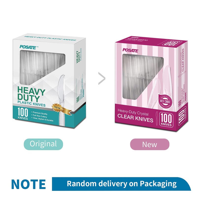 POSATE Clear Knives, Heavy-Duty Crystal (100 Knives)