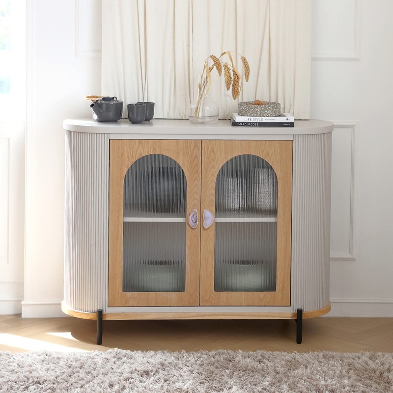 Cheungshing Set of 4 Gold Plated Edge Agate Slice Knobs,