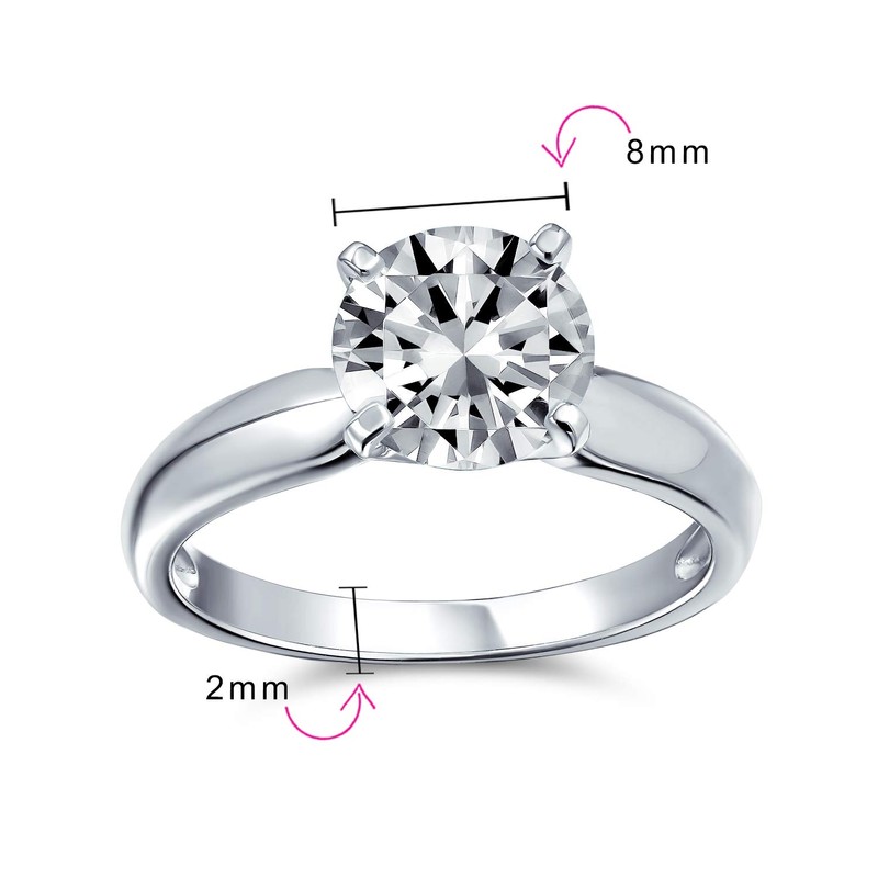 Bling Jewelry Sterling Silver Classic CZ Round Solitaire Engagement Ring