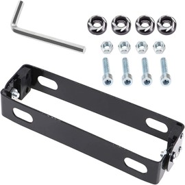 SAMCOS Motorcycle License Plate Bracket 180° Angle Adjustable Scooter Plate Holder Easy Installation Universal Motorcycle Conversion Accessory Stainless Steel Movable Plate Frame Moped Included Screws