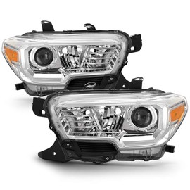 ACANII - For 2016-2022 Toyota Tacoma Chrome Housing [w/o LED DRL] Projector Headlight Headlamp Driver & Passenger