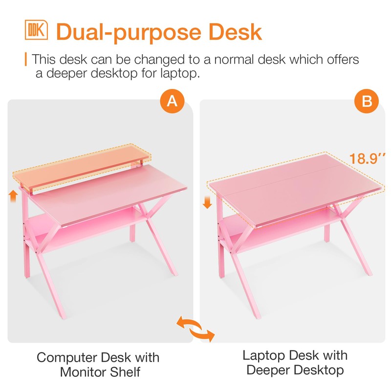ODK Small Desk, 27.5 Inch Computer Desk for Small Spaces,