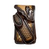 Leather Phone Belt Holster and Knife Holder Hand Tooled Handmade