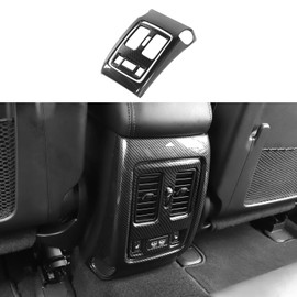 Jimen Compatible with Jeep Grand Cherokee 2011-2020, Rear Armrest Box Air Conditioning Vent Panel Cover Trim (Carbon Fiber)
