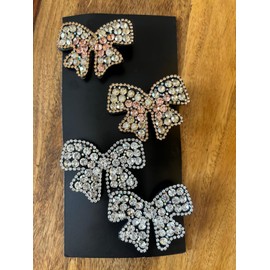 Sparkling 2 colour Bow Hair Clips Glittery hair bows Mini Bowknot Hair Bows Butterfly Bow Claw Clip Barrettes Ribbon Hairpins for Women Teens & Girls (Pack Of 4)