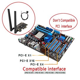 fo sa Adaptador de Tarjeta de Red inalámbrica M.2 NGFF a PCI-E 1X WiFi de Escritorio WLAN Convertidor de Tarjeta de Red PCI-E Adaptador pasivo de Tarjeta M.2 / NGFF para 8260 7265 1535 7260