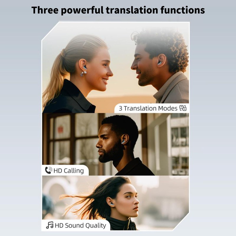 Smart Translator Earbuds Wireless with 144 Languages Real-Time Translation, TWS