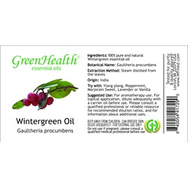 Wintergreen 100% Pure & Natural Essential Oil - 4oz - Shipped with Child Resistant Cap