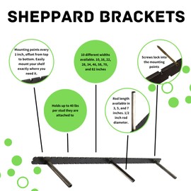 Floating Shelf Bracket - Heavy Duty - for Standard Lumber - (40, 7)