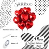 SULALABOO 15Pcs Red Heart Balloons Helium 18 Inch Heart Shaped
