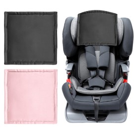 Sprouterie Silky Head Carseat Cover for Baby Satin Car Seat Head Cover Silk Feeling for Babies Headrest Protector for Girls Infant Sleeping Hair Protection 2pcs Pink and Black