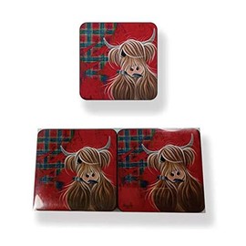 McMoos Tartan Paint Coaster Set -6