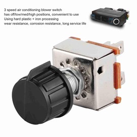 Rotating Blower Switch, Hard Plastic Universal Blower Switch, Corrosion Wear Iron Air Conditioning for Car, Rotary AC AIR Conditioning 3 Speed