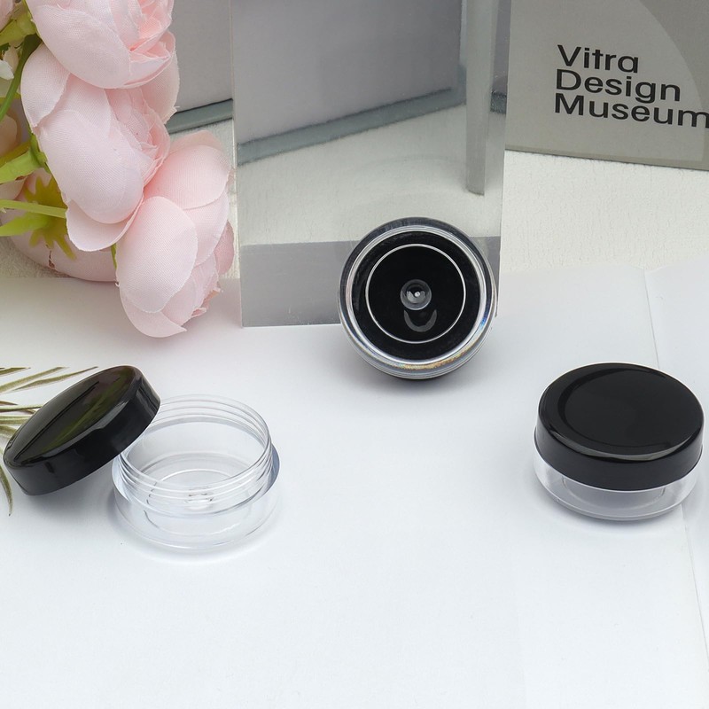 Roellgs Empty Sample Pots, 6 Pcs Empty Plastic Cosmetic Jars,