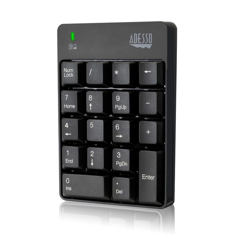Adesso WKB-6010UB - Wireless Spill Resistant 18-Key Numeric Keypad Number