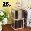 Rainmae CD Holder Desk Rack Organizer, Wooden CD Holder Stand,