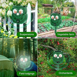 Solar Animal Repeller, Ultrasonic Cat Repellent Outdoor Dog Repellent for Yard with Motion Sensor, Effective Deterrent Cats, Dogs, Deer, Raccoons, Skunks, Squirrels. (16 Lamps)