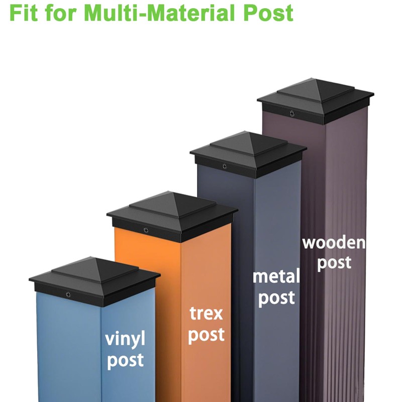 Steel DN Mate 6 Pack Aluminum Pyramid Post Caps for