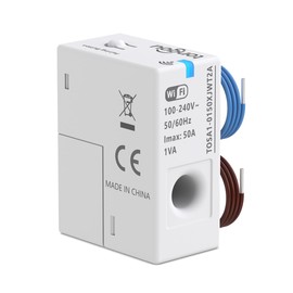 Tongou WLAN Energy Monitoring Smart WiFi Energy Meter 1 Phase, Current Transformer with CT Detection for up to 50 A, Energy Meter via Smart Life App, Contactless Current Measurement