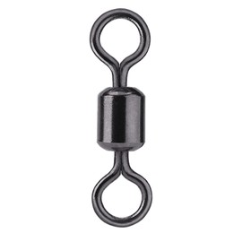 BKK Rolling Swivel-32 Black Fishing Swivels for Predator Fishing & Sea Fishing Mounts Size 6 / 24 kg / Pack of 10