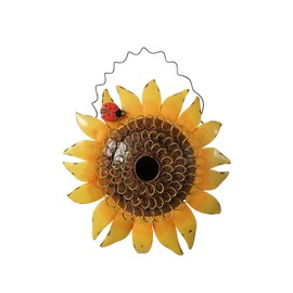 E-view Metal Sunflower Birdhouse Decorative Hand-Painted Hanging Bird House