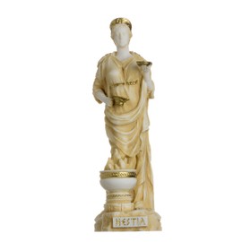 BeautifulGreekStatues Hestia Goddess of the hearth, home family, and the state Statue Gold Tone 6.69"