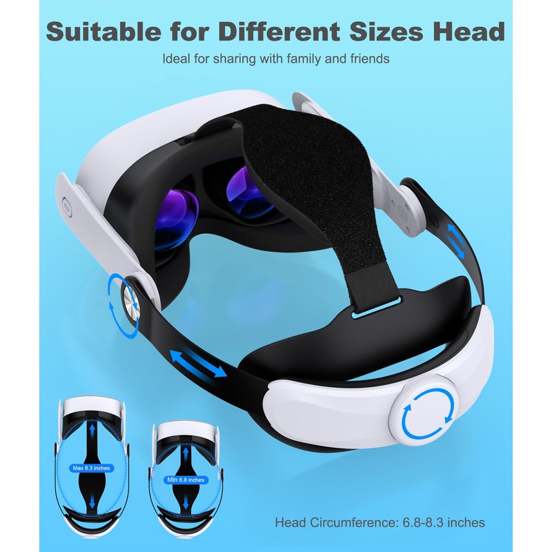 ​​Meta Quest 3S/3/2 Adjustable Head Strap Replacement for Elite Strap