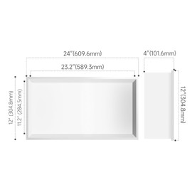 Greenspring 12" X 24" Stainless Steel Shower Niche Insert Tile Ready, Niche for Shower Wall, Recessed Shelf No Tile Needed for Bathroom Storage, White
