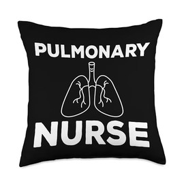 Pulmonary Nurse Job Designs Respiratory Therapist Matching Pulmonary Apparel Breathing Treatment Nursing Throw Pillow, 18x18, Multicolor