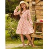 GRACE KARIN Girls Fall Dress Floral Print Long Sleeve Midi