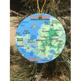 St. Martin Map Christmas Ornament