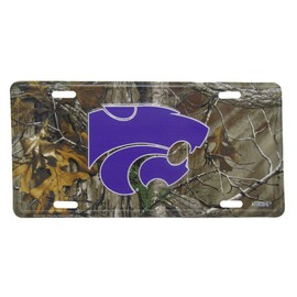 AES Kansas Wildcats K-State Realtree Camouflage 6"x12" Aluminum License Plate Tag