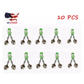 Unbranded 10/20 PCs Fishing Double Bells Twin Alarm Bells Rings Rod Clip Glow in the Dark - 10 PCS
