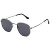 30561 Unisex Sun Glasses Square Pilot Shape Metal Frame, black-anthracite
