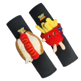 Seatbelt Cushion Covers for Children, Car Seat Belt Cushion Cover, Cute Style Seat Belt Pads, Neck and Chest Protectors, Soft Comfort Seat Belt Shoulder Strap Covers. (Hot Dogs & Fries)