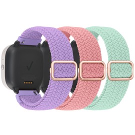 Getino Stretchy Braided Bands Compatible with Gizmo Watch 3 2 1 Band for Kids/SyncUP Kids/Cosmo JrTrack Watch/Gabb Watch 3e 3 2 1, Soft Breathable Adjustable 20mm Smartwatch Strap for Girls Boys