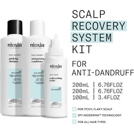 Nioxin Kit del Sistema Scalp Recovery™ - Picor y Caspa del Cuero Cabelludo - Champú Anticaspa, Acondicionador y Sérum(200+200+100ml)