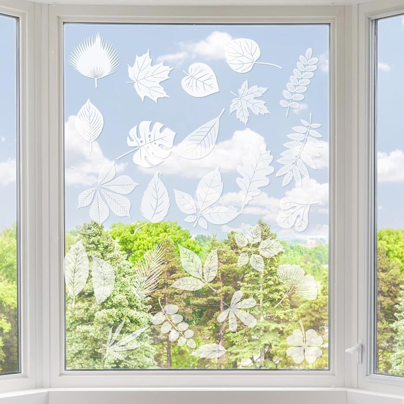 CONGGUAN 26 Pcs Leaf Shape Anti-Collision Window Decals Bird Strike