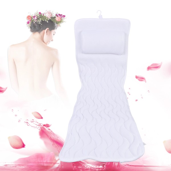 SENDERPICK Full Body Bathtub Mat Spa Bath Pillow w/Hook Suction