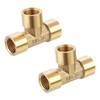 QUARKZMAN Brass Tee Pipe Fitting, 1/4" x 1/4" x 1/4"