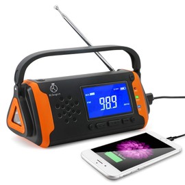 Rikopin Disaster Prevention, Multi-functional Disaster Prevention Radio, Portable Radio, Disaster Prevention Goods, Radio Light, AM/FM Radio, Wide FM Compatible, LED Light, Smartphone Charging, SOS,