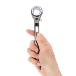 Takagi 17 21 Compact Thin Double-ended Ratchet Wrench 0.7 x 0.8 inches (17 x 21 mm) with Bend Shino Small Lightweight Slim Tool Ratchet Wrench