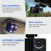 Unbranded 4K Dual Lens Car DVR Camera Dash Cam Front/Rear/Ins