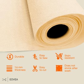 EOVEA | Acrylic Felt Fabric by The Yard | 72" Inch Wide -1.6mm Thick Felt Fabric | Non-Stiff Soft Felt Sheets | Felt Material for DIY,Craft, Sewing,Patchwork, Cushion, Padding(Sand Beige, One Yard)