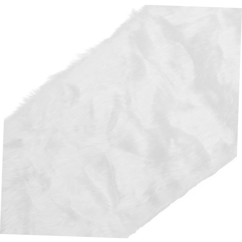 iplusmile 1Pc Plush Christmas Table Runner Decorative White Table Flag