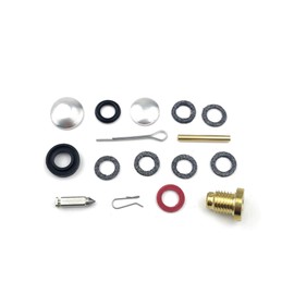 WINGOGO 439071 Carb Rebuild Kit with Float Replaces Johnson Evinrude OMC BRP 1.5-20 HP Boat Motor Engine Carburetor Repair Parts Sierra 18-7043 382045 382046 382047 382049 383052 0439071 0398532